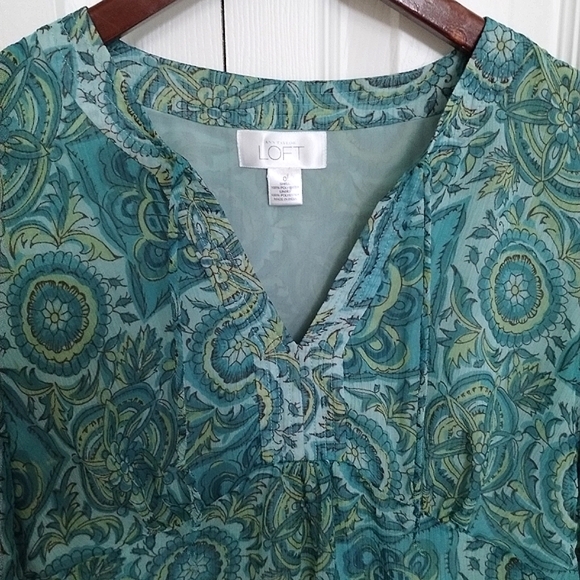 Ann Taylor Loft Floral Long Sleeve Blouse - Picture 9 of 13